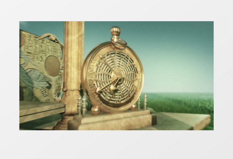 黄金色挂钟建造物背景视频素材