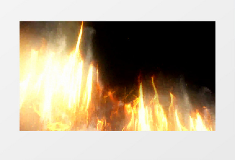 灼热明亮耀眼的带着浓烟的烈火背景视频