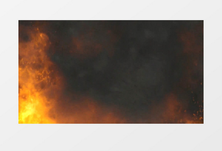 熊熊的燃烧的带有浓烟的通红烈火背景视频