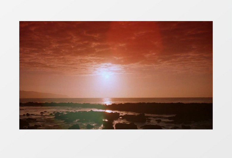 海边日落全景实拍视频