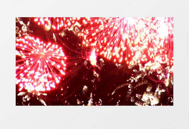 红红的焰火开出朵朵曲线状烟花背景视频素材
