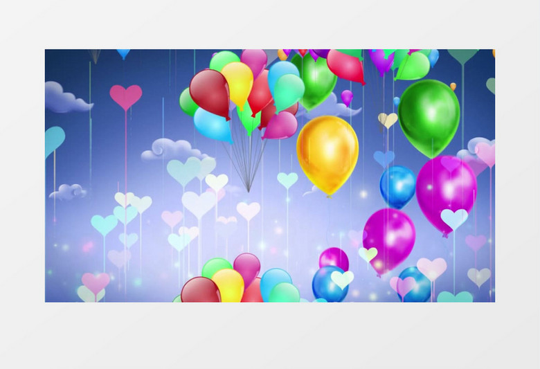 浪漫爱情气球飘动动画背景视频素材
