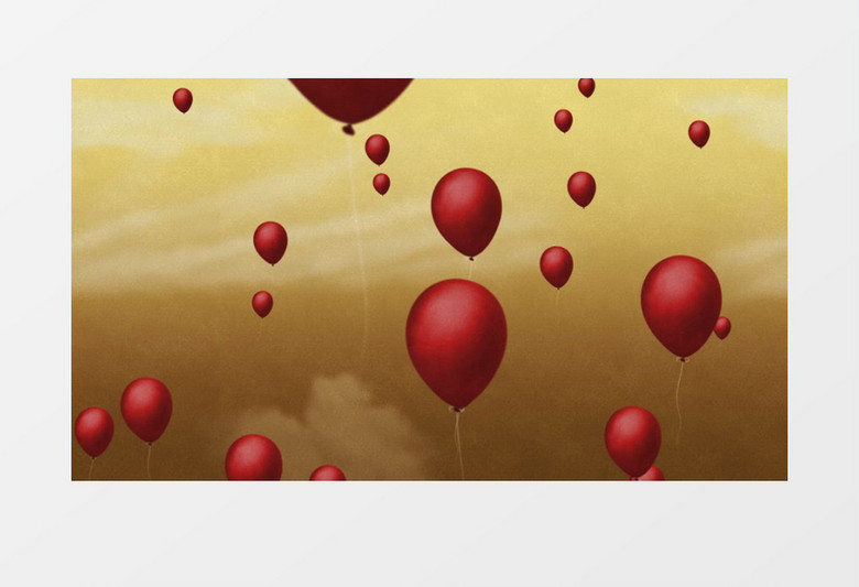 红色气球上升喜庆动画视频素材