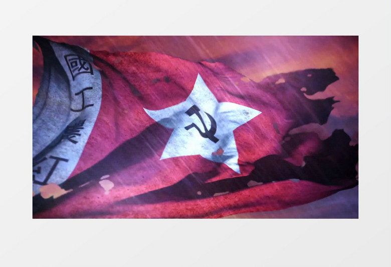 工农红军旗帜视频素材