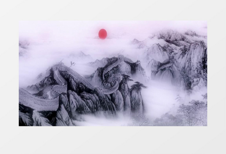 中国风大气磅礴水墨山水视频素材