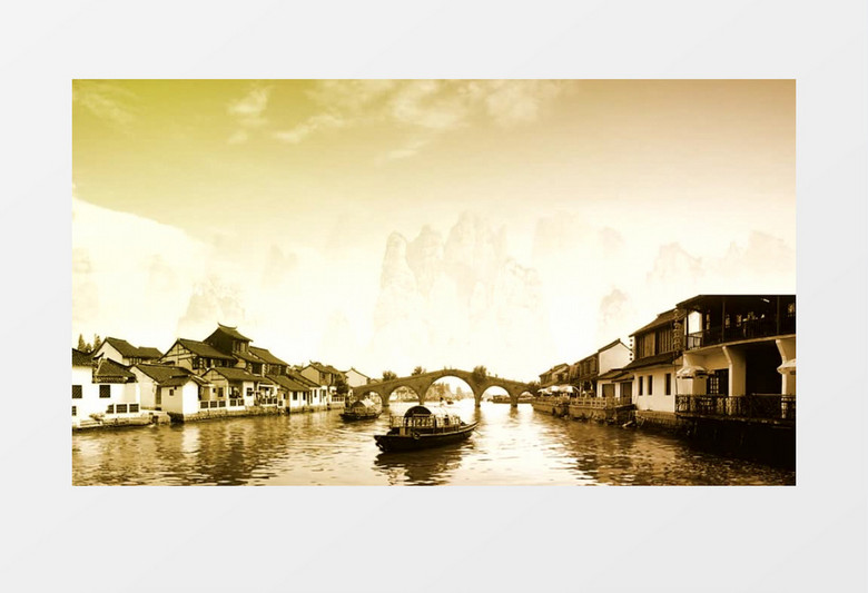 中国风水墨江南水乡风景视频素材