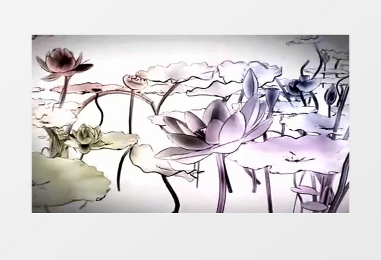 中国风水墨泼墨山水视频素材