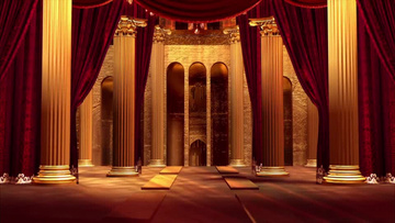 欧式风格开帷幕动画渐变过程实拍视频