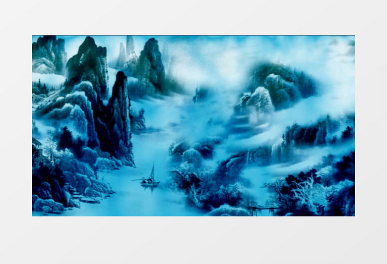 中国风古风水墨山水风景视频素材