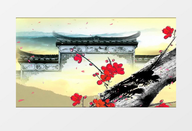 中国风古风韵味梅花视频素材