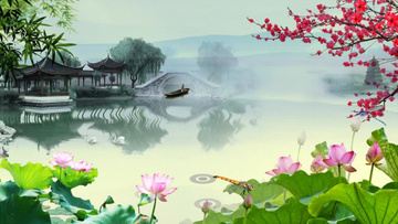 中国风唯美水墨江南风景视频素材