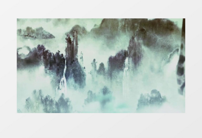 中国风大气水墨山水风景视频素材
