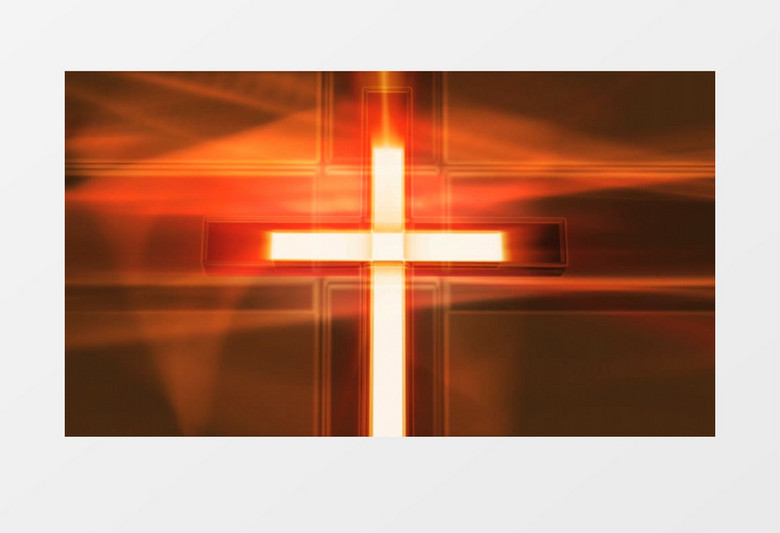 红色火焰燃烧背景十字架视频素材