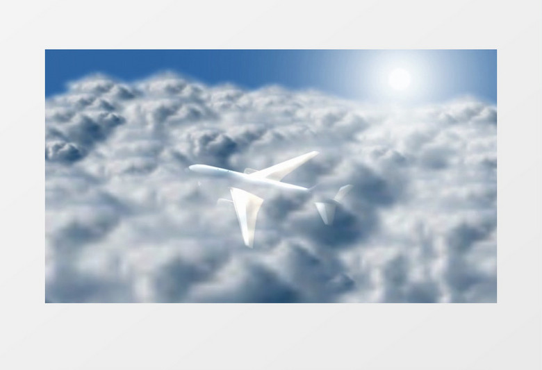 飞机穿过云层驶入云霄视频素材