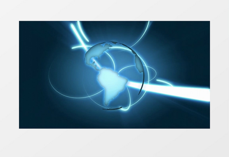 炫酷光线蓝色地球模型视频素材