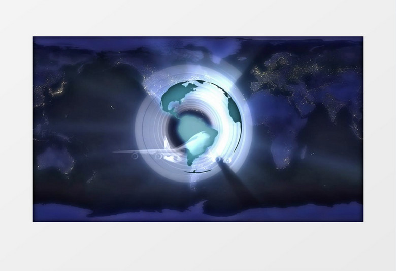 飞机与地球动画效果视频素材