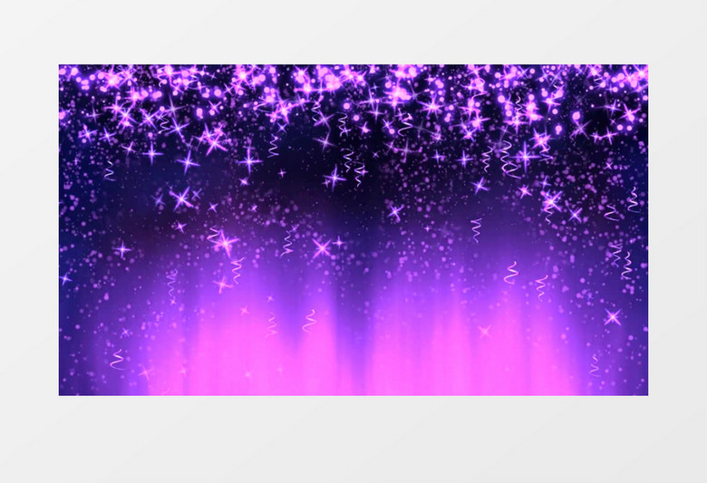 动画动态紫色星星粒子光线彩幕背景视频素材