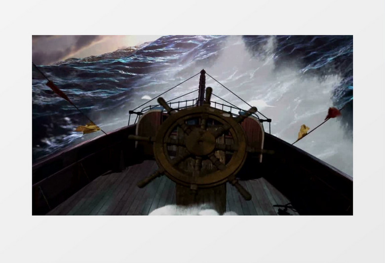  充满凶险的波涛滚滚的海面上帆船迎风行驶背景视频