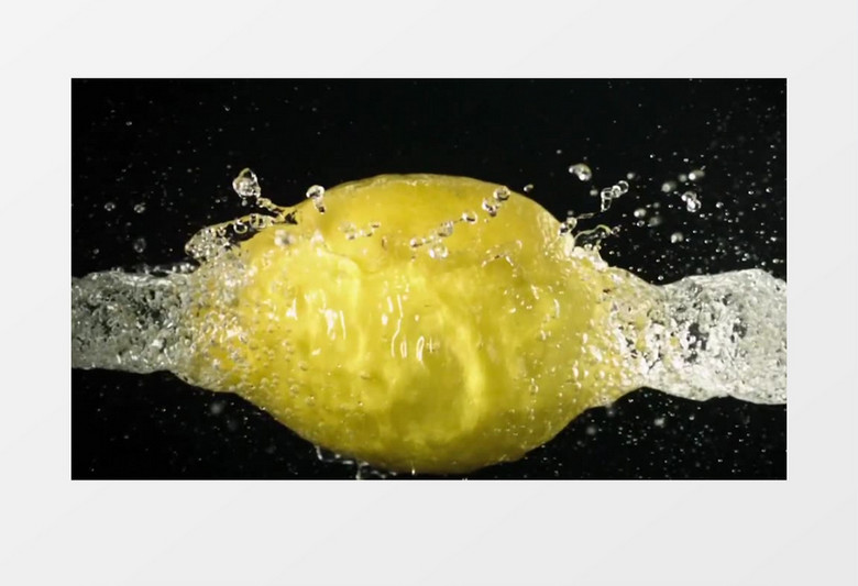 柠檬蔬菜水花四溅慢镜头实拍视频素材