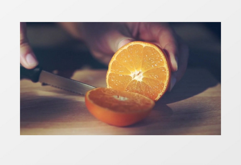 切橙子揉面粉慢动作实拍视频素材