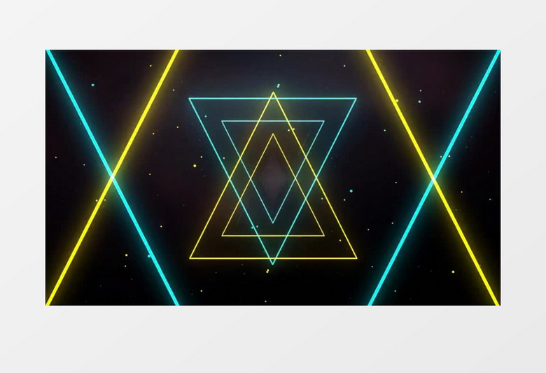 发光三角几何体通过视频素材
