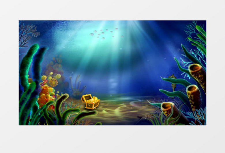 梦幻卡通海底世界视频素材