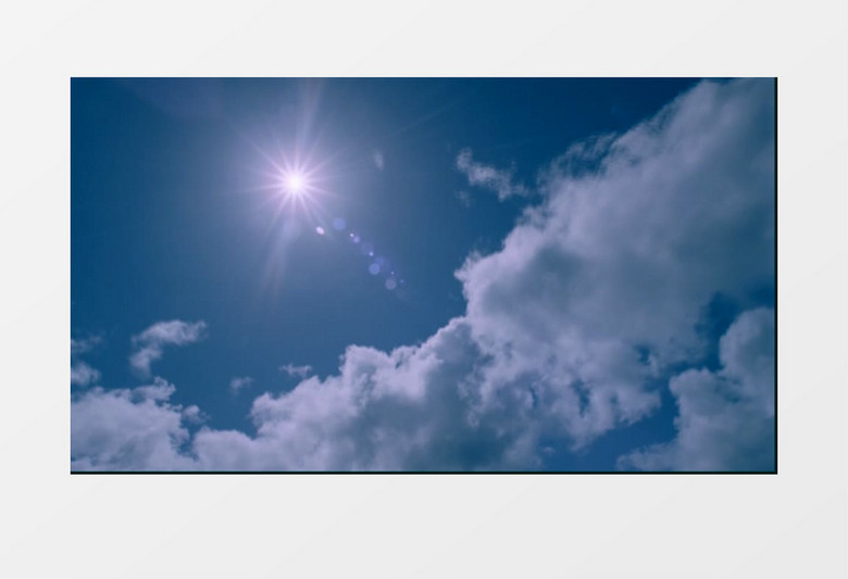 蓝天白云云朵遮日背景视频素材