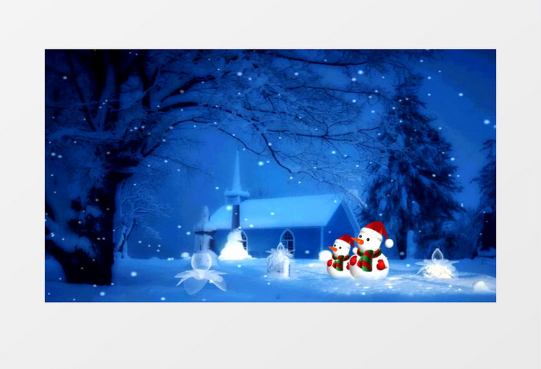 冬日雪景童话背景视频素材