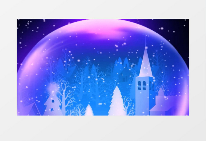 水晶球+冬季+雪+唯美背景视频