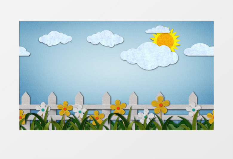 卡通可爱花园太阳鲜花动画视频素材