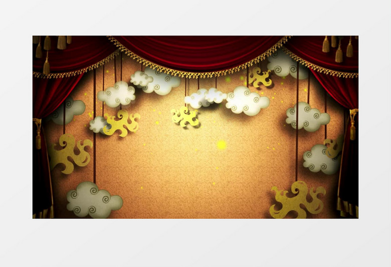 舞台表演云彩可爱动画背景视频素材