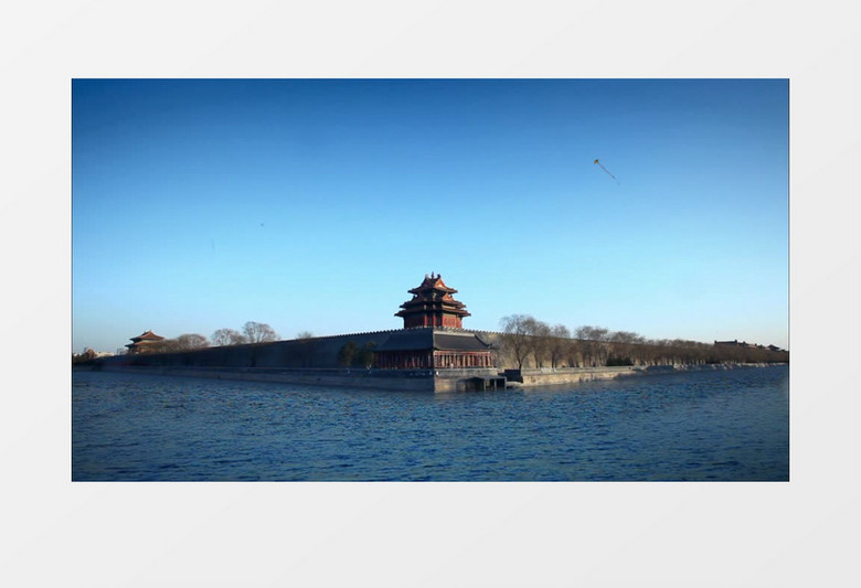 悠闲旅行故宫城墙景色视频素材