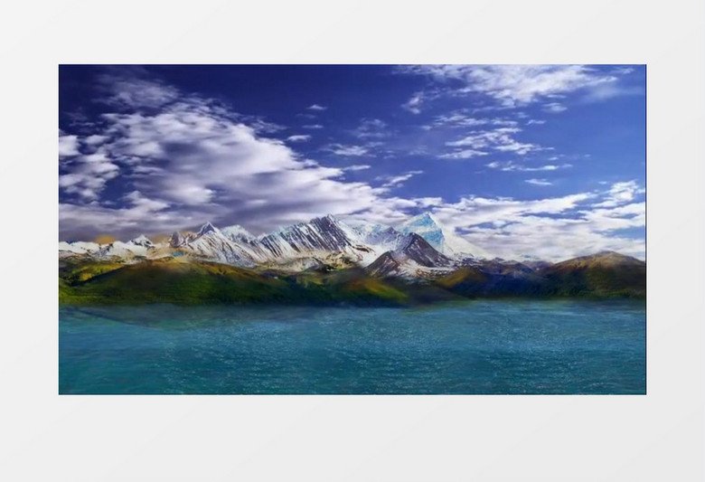 动画动态美丽的青藏高原景色背景视频素材