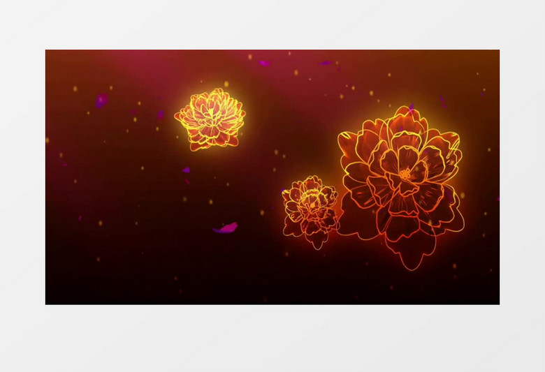 大气唯美金丝牡丹开场视频素材