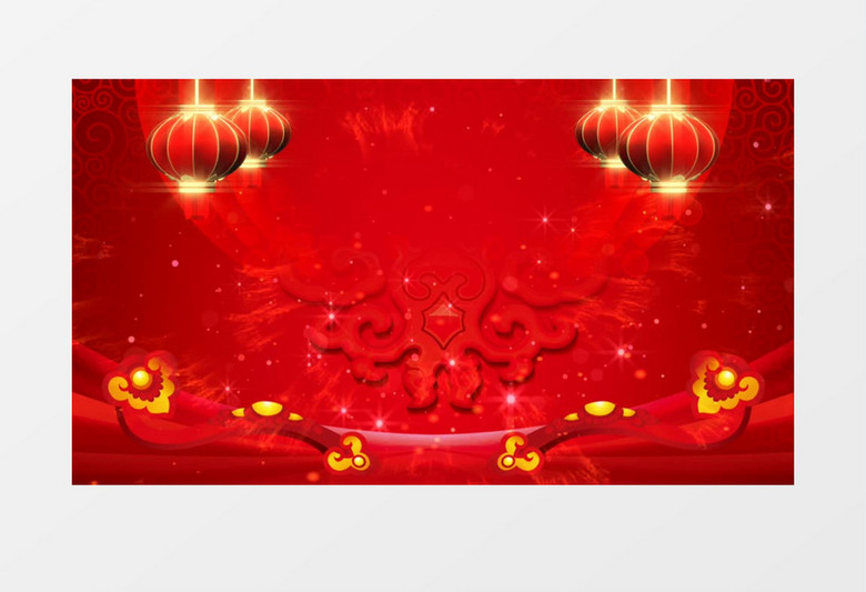 红色灯笼喜庆新年晚会背景视频