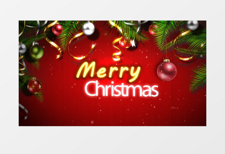 冰晶雪花飘动的圣诞节背景素材