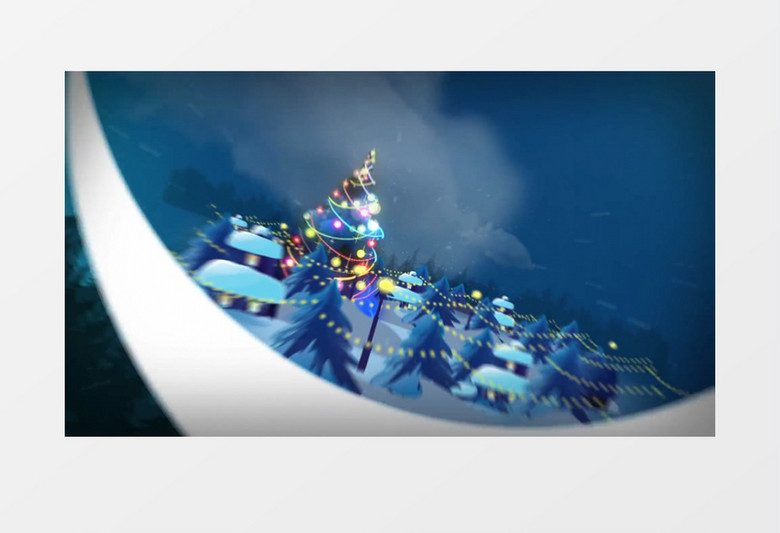 皎洁的月光下温馨的圣诞弯月背景视频