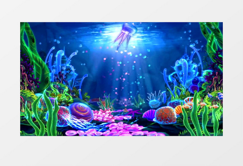 梦幻卡通海底世界视频素材