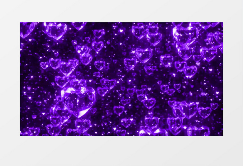 紫色水晶心形背景视频素材