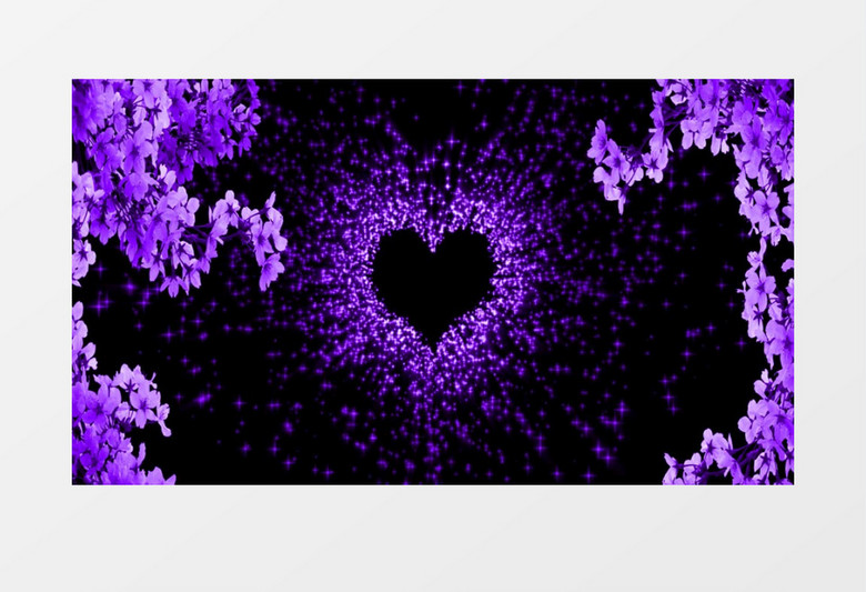 紫色粒子心形背景视频素材