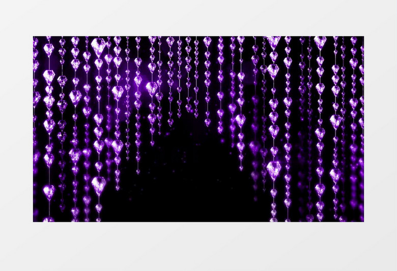 紫色心形珠帘背景视频素材