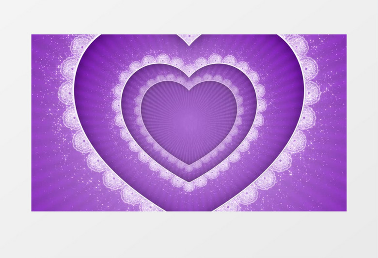 紫色多层心形粒子背景视频素材