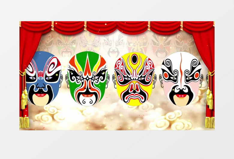  京剧戏曲脸谱展示视频素材