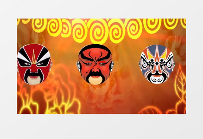 京剧戏曲脸谱展示视频素材