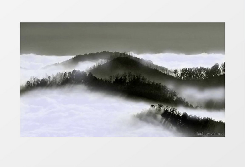 动画动态云海山水水墨意境背景视频素材