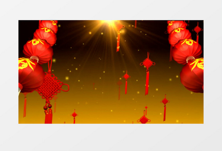 红灯笼中国结背景视频素材