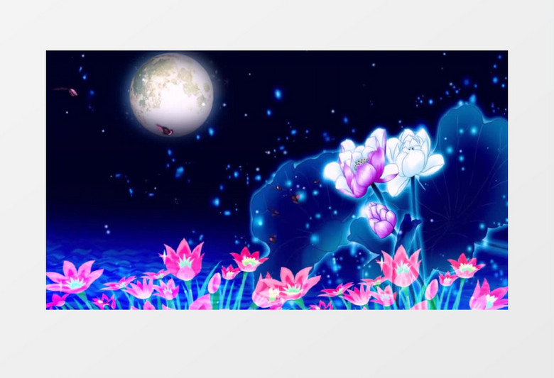 唯美夜色月亮星空星星夜晚背景视频