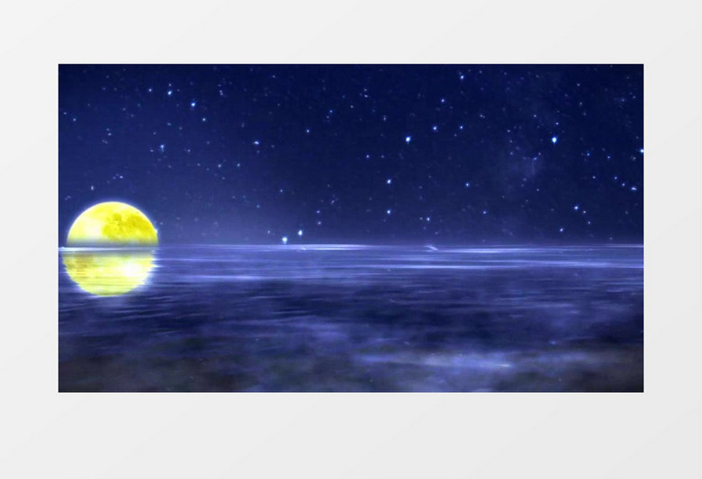 唯美夜色海上升明月背景视频