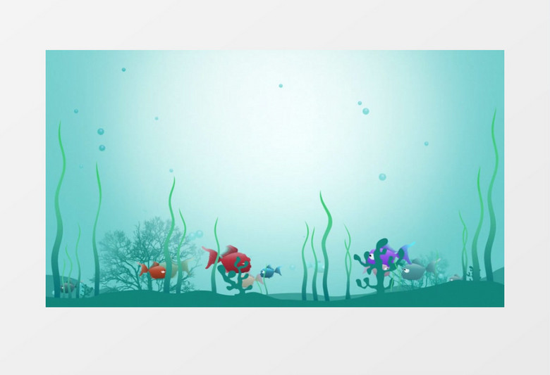 儿童卡通手绘风格海底世界背景视频素材