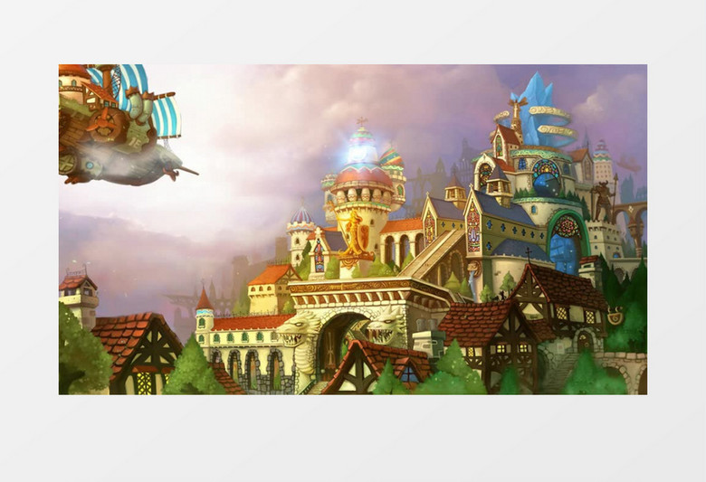 梦幻可爱欢乐城堡背景视频素材